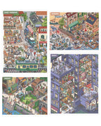 Day to Night City Collection - 4 miniature city scenes overview