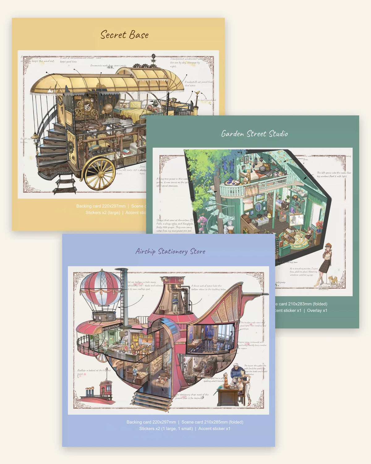 Designer's Manuscript Collection - 3 designer's sketchbook scenes overview