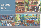 Miniature Scene Sticker Set - Colorful City