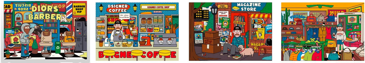 Miniature Scene Sticker Set - Mini Corner Shops
