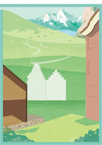 Alps Town - double-sided scene card