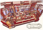 Miniature Scene Sticker Set - Tram Home