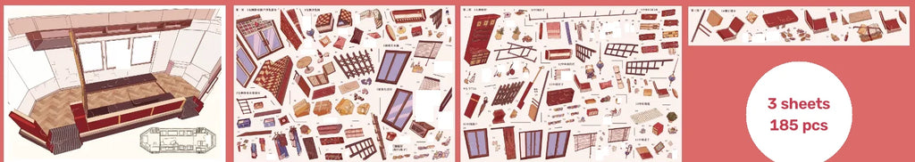 Tram Home - scene card and sticker sheets