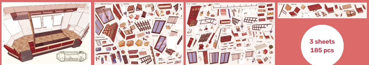 Tram Home - scene card and sticker sheets