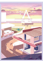 California Sunset - double-sided scene card