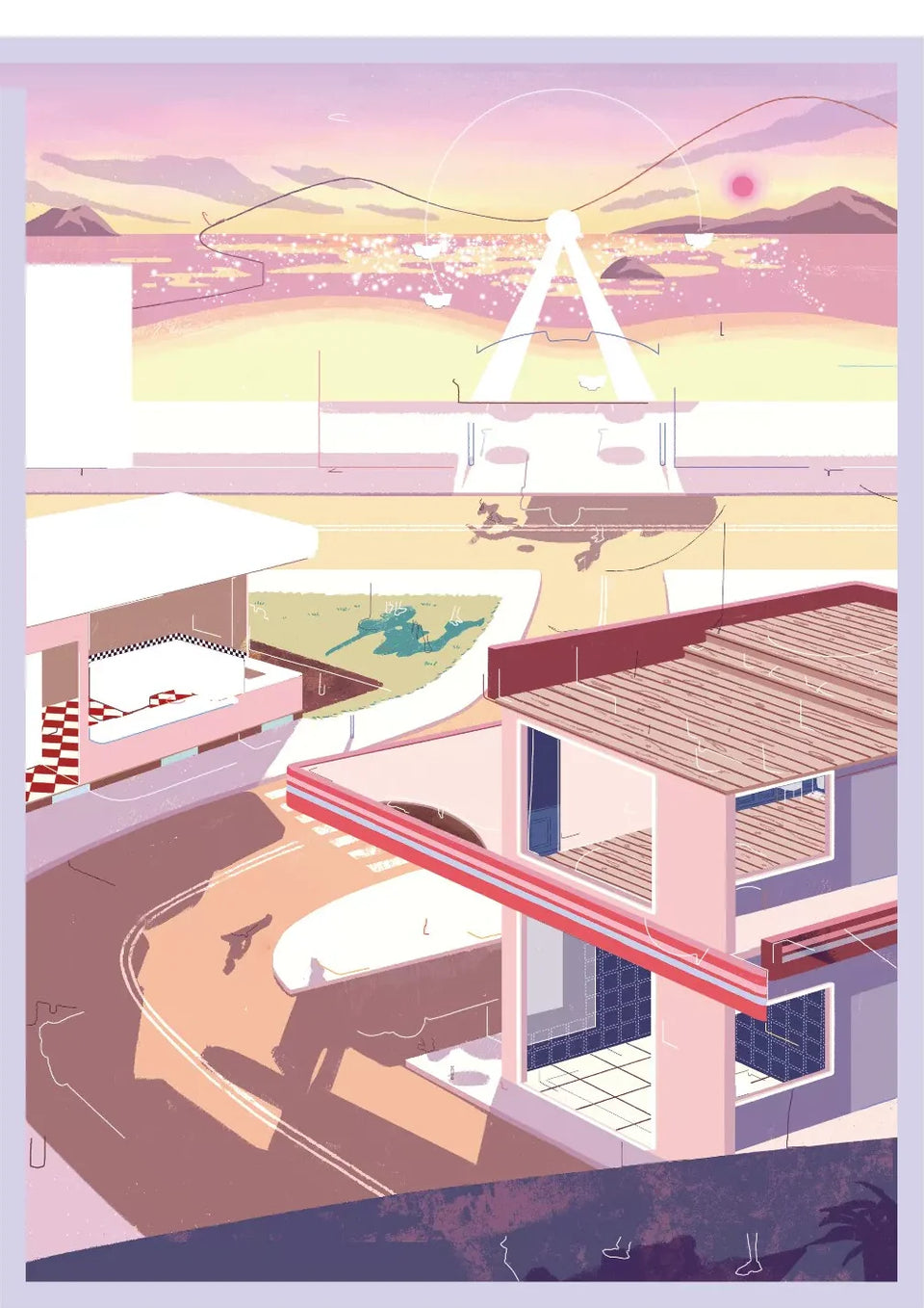 California Sunset - double-sided scene card