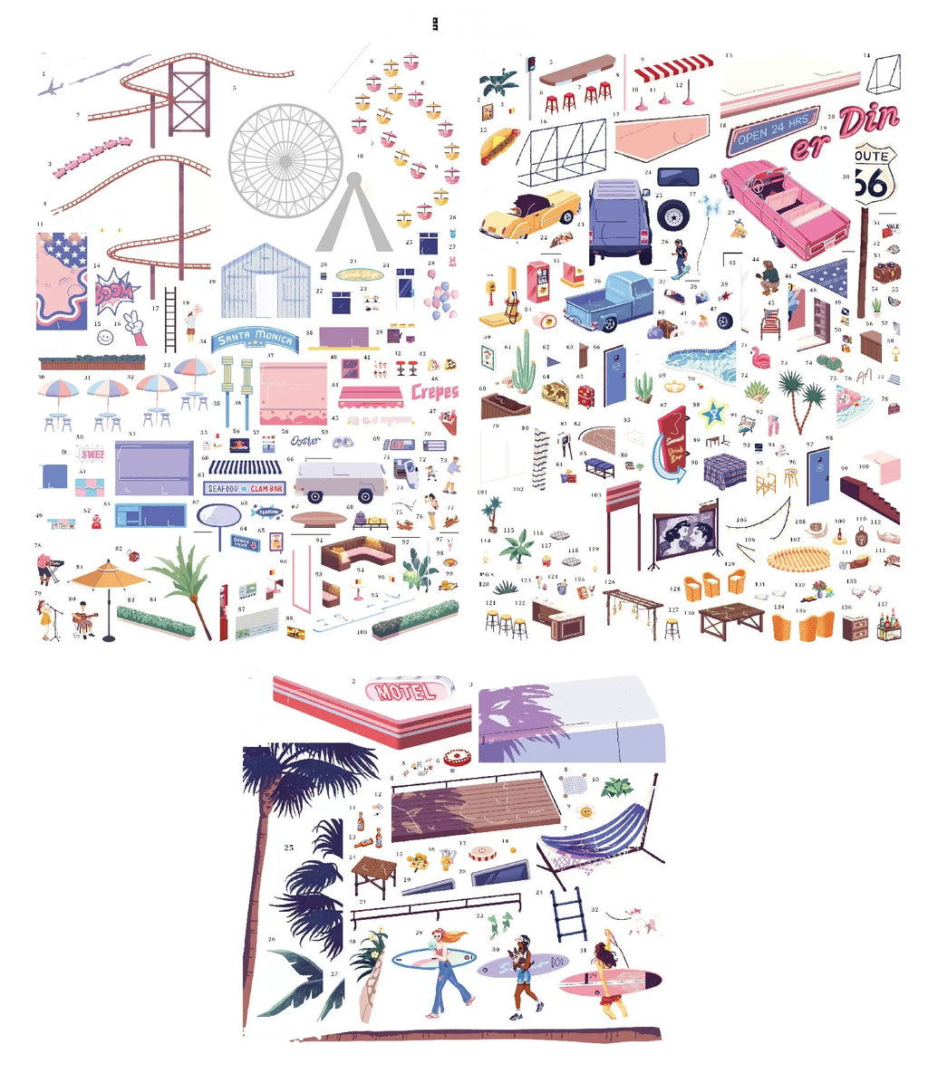 California Sunset - sticker sheets
