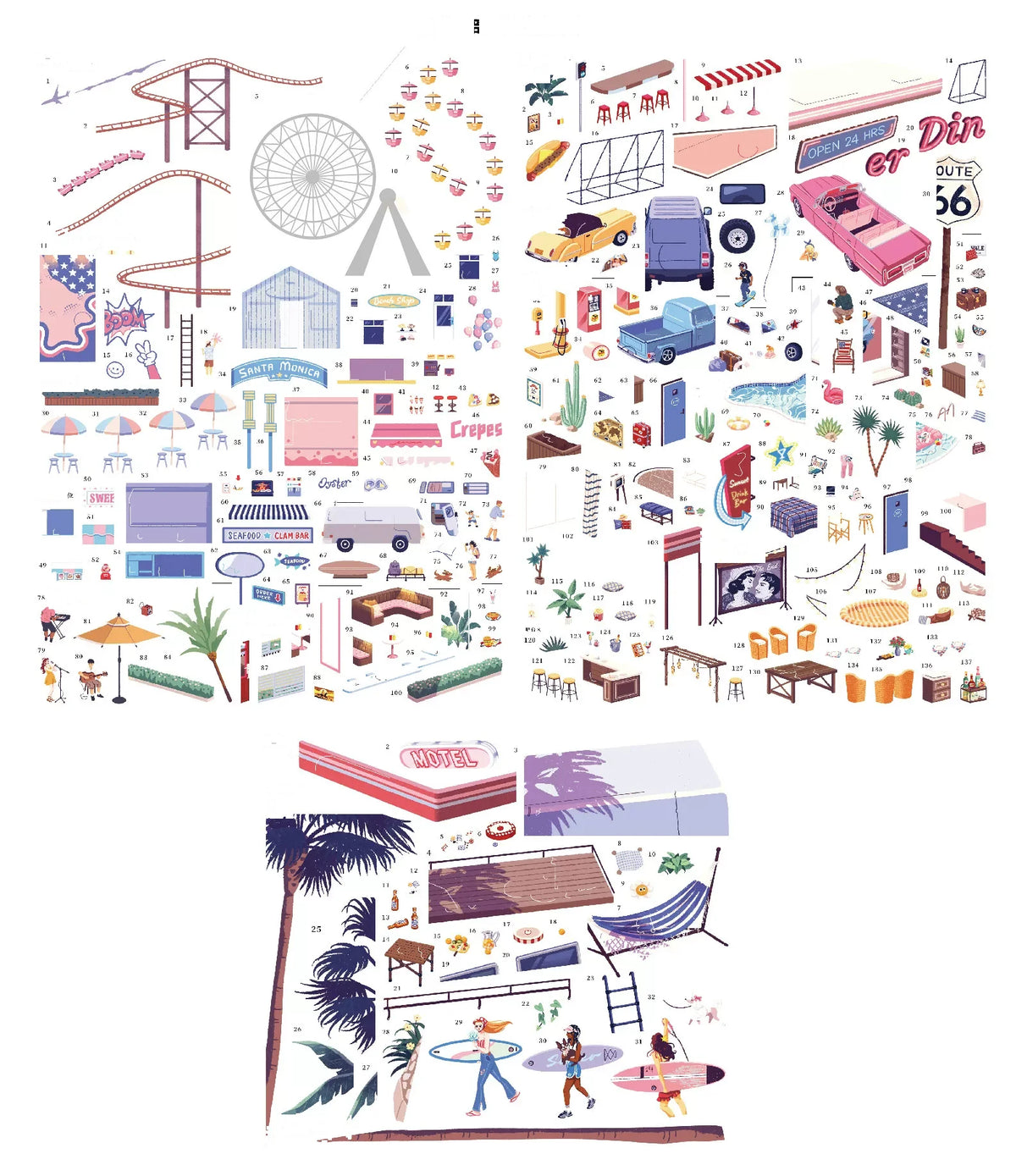 California Sunset - sticker sheets