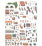 Collection - extra sticker pieces: bookstore and cafe