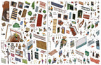 Town Life - 2 sticker sheets, all pieces numbered