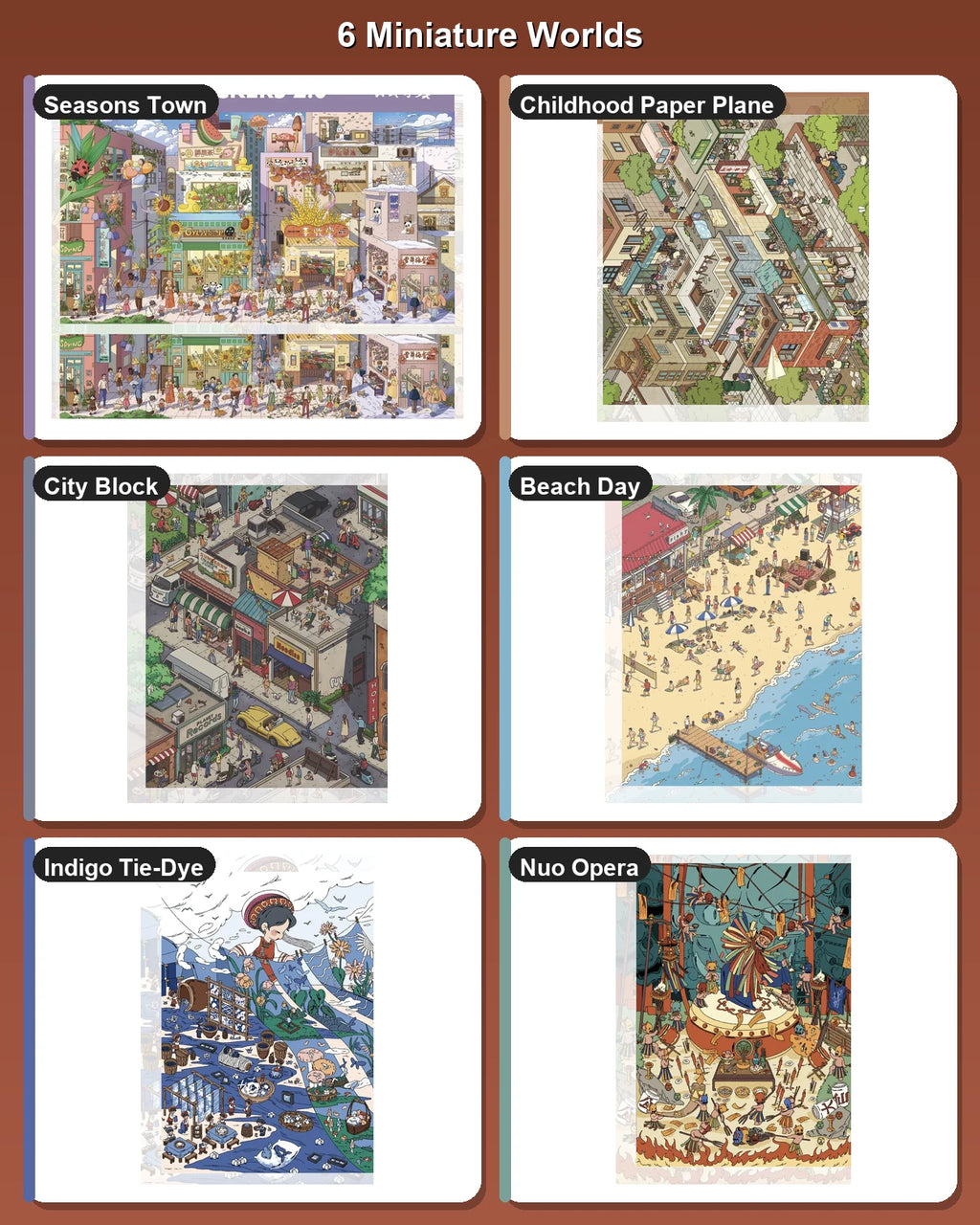 Seasons & Culture Collection - 6 miniature worlds overview