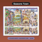 Miniature Scene Sticker Set - Seasons Town
