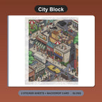 Miniature Scene Sticker Set - City Block