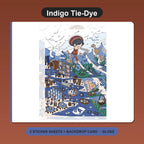 Miniature Scene Sticker Set - Indigo Tie-Dye