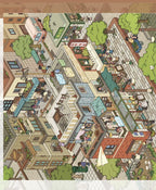 Childhood Paper Plane - finished creation, school-days neighborhood scene