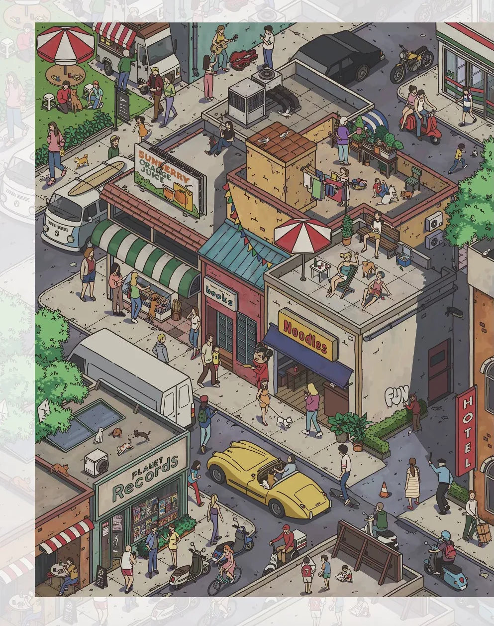 City Block - finished creation, old street corner scene