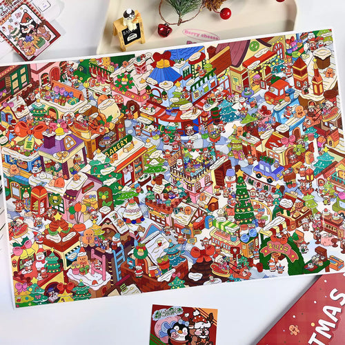 Christmas Eve in Grindelwald — completed Christmas village sticker scene