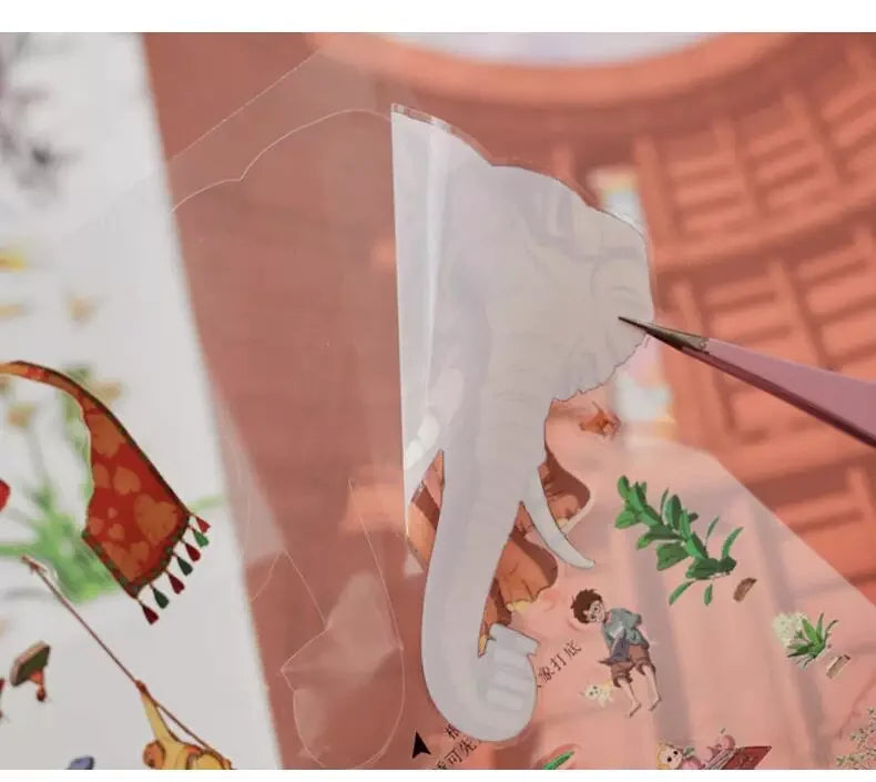 Town Life - laser die-cut stickers peel off easily
