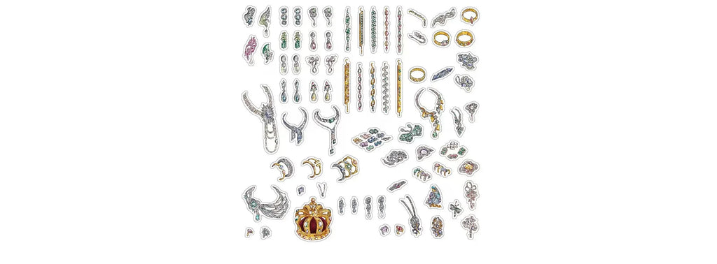 Diamond Tears - shimmer-finish jewelry sticker sheet