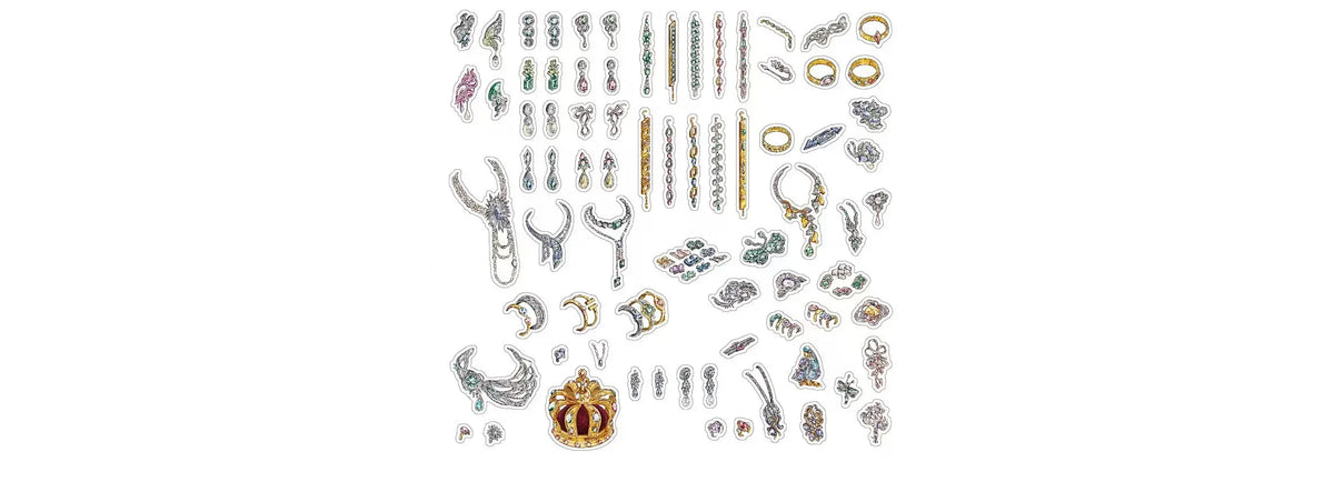 Diamond Tears - shimmer-finish jewelry sticker sheet
