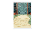 Indigo Tie-Dye - dye vat courtyard scene card